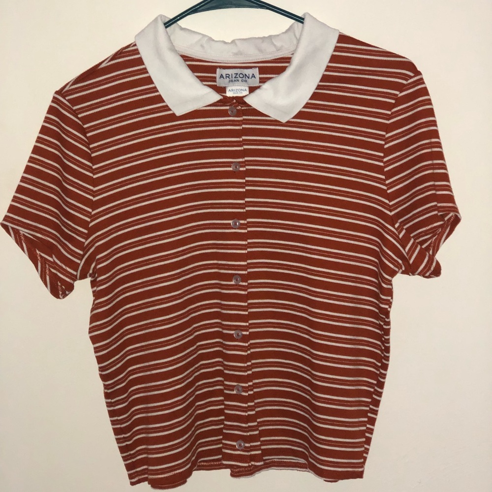 Orange striped crop top